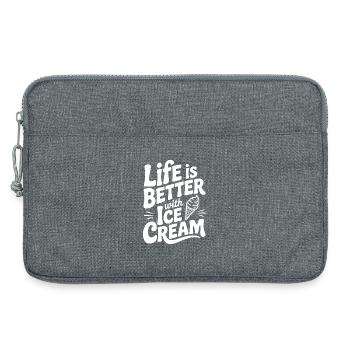 Das Leben ist besser mit Sahne - Laptoptasche 13" - Grau meliert - Vorne