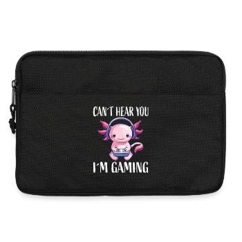 Gaming Axolotl with Headphones - Laptop bag 13" - black - Front
