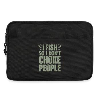 Lustiger Fischer sagt Angel-Geschenk - Laptoptasche 13" - Schwarz - Vorne