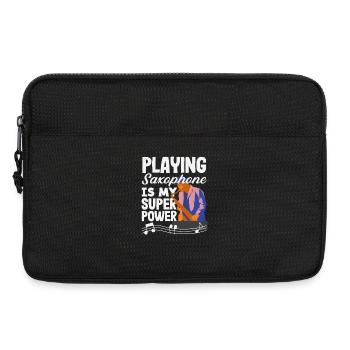 Saxophoniste superpuissant du saxophone jazz - Sacoche pour ordinateur portable 13 pouces - noir - Devant