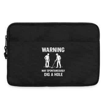 Warnung: Kann spontan ein Loch graben, Metalldetektor - Laptoptasche 13" - Schwarz - Vorne