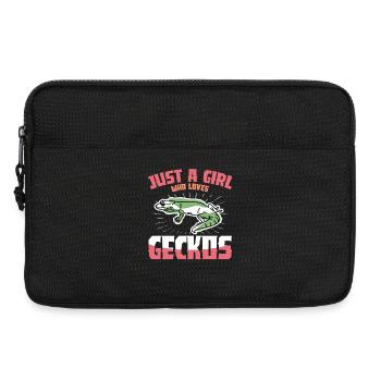 Gecko Vibes: Nur ein Mädchen - Laptoptasche 13" - Schwarz - Vorne