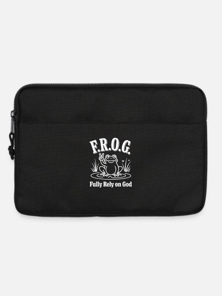 F.R.O.G. Fully Rely on God Christlicher Frosch - Laptoptasche 13" - Schwarz