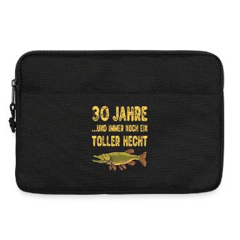 30 Jahre Toller Hecht Angeln Angler Geschenk - Laptoptasche 13" - Schwarz - Vorne
