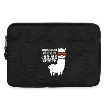 Anniversaire de janvier : Alpaga Drôle - Sacoche pour ordinateur portable 13 pouces - noir - Devant