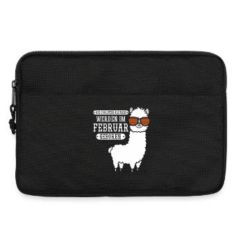 Februar Geburtstag Alpaka Spruch Lustig - Laptoptasche 13" - Schwarz - Vorne