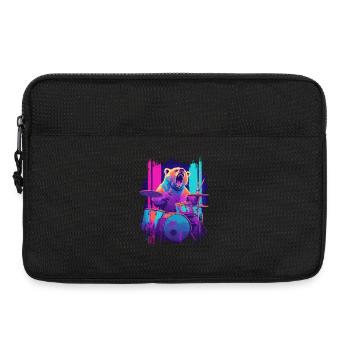 Wild Bear on Drums - Rock Drummer Gift - Laptop bag 13" - black - Front