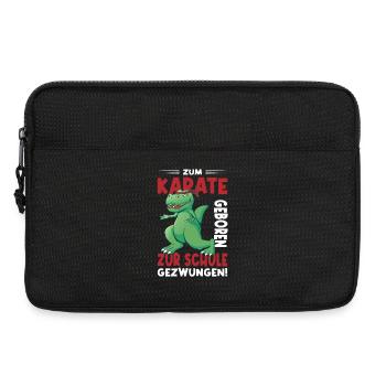 Kinder Zum Karate Geboren Zur Schule Gezwungen - Laptoptasche 13" - Schwarz - Vorne