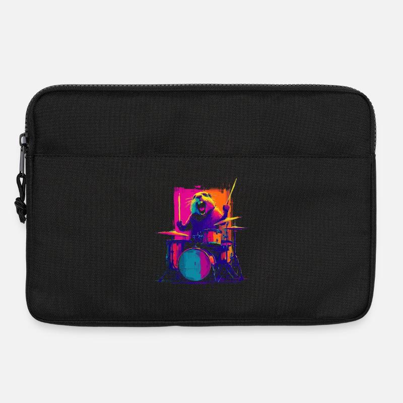 Murmeltier am Schlagzeug - Rock Drummer Geschenk - Laptoptasche 13" - Schwarz