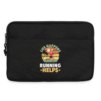 Running Life Happens Running Helps Marathon Runner - Laptoptasche 13" - Schwarz - Vorne