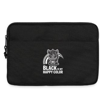 Le noir est ma licorne de couleur joyeuse - Sacoche pour ordinateur portable 13 pouces - noir - Devant