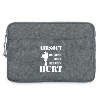 Vérité sur l’airsoft : les vraies balles font mal - Sacoche pour ordinateur portable 13 pouces - gris chiné - Devant