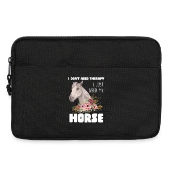 Horse with flower wreath - Laptop bag 13" - black - Front