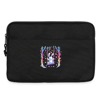Bunny on swing in the heart rain - Laptop bag 13" - black - Front