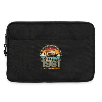 44th Birthday Cassette December Vintage 1981 - Laptop bag 13" - black - Front