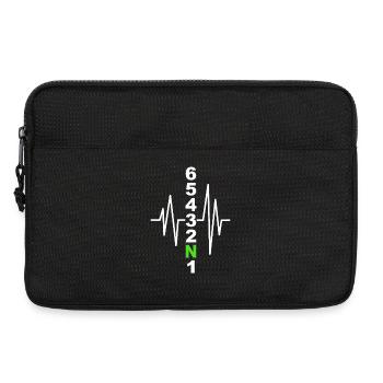 Motif de changement de vitesse de moto avec battement de cœur – Biker - Sacoche pour ordinateur portable 13 pouces - noir - Devant