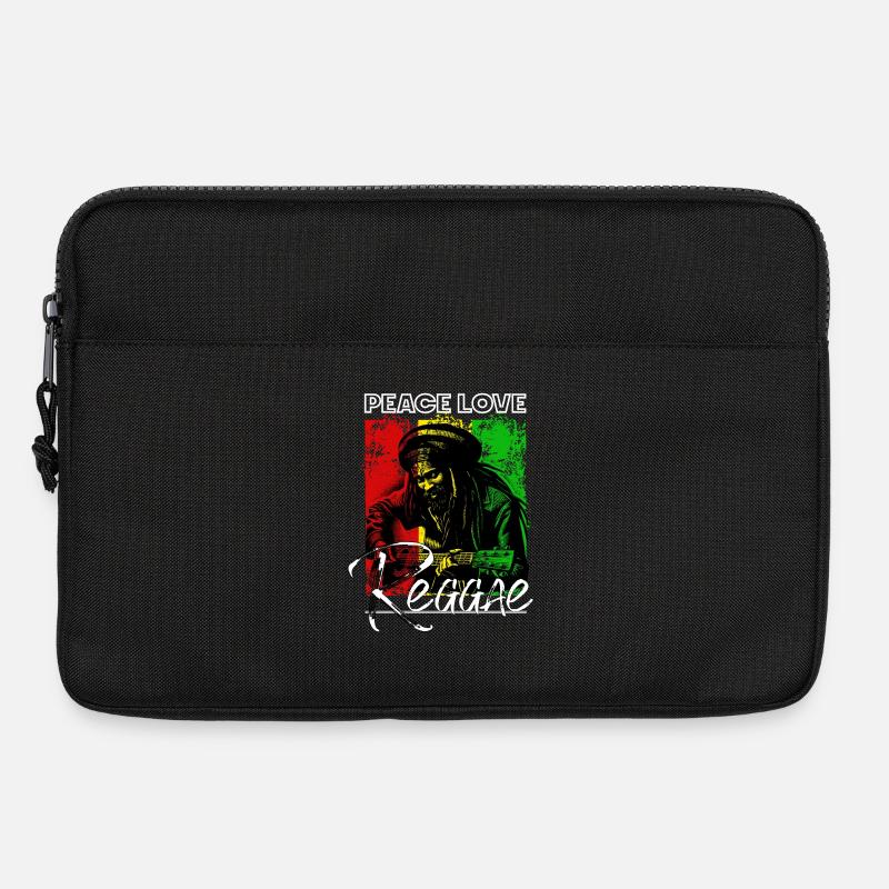 Frieden Liebe Reggae Rastafari Gitarre - Laptoptasche 13" - Schwarz