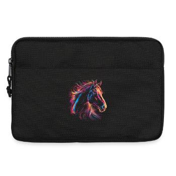 Buntes Pferdeporträt im künstlerischen Stil - Laptoptasche 13" - Schwarz - Vorne