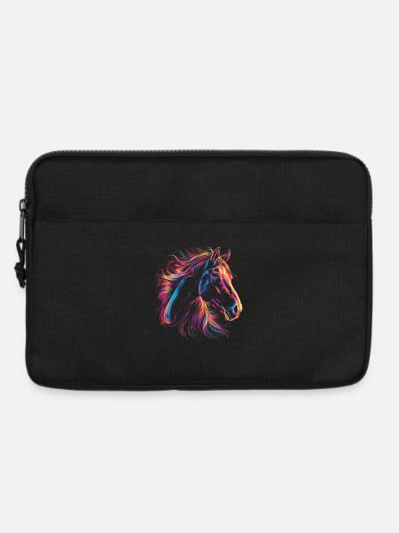 Colorful Horse Portrait in Artistic Style - Laptop bag 13" - black