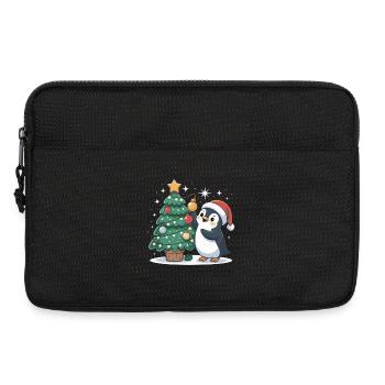 Pinguin schmückt Weihnachtsbaum - Laptoptasche 13" - Schwarz - Vorne
