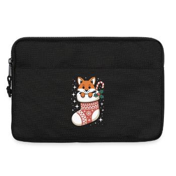 Fuchs in der Weihnachtssocke - Laptoptasche 13" - Schwarz - Vorne