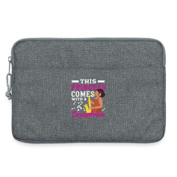 Saxophone Princess Saxophonist Band Girl - Laptop bag 13" - heather grey - Front