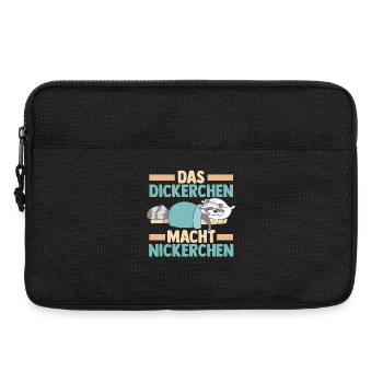 Shlafshirt Waschbär Das Dickerchen Macht Nickerche - Laptoptasche 13" - Schwarz - Vorne