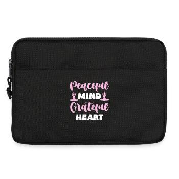 Peaceful Mind Grateful Heart - Laptop bag 13" - black - Front