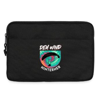Parapente SUIVANT LE VENT Drôle - Sacoche pour ordinateur portable 13 pouces - noir - Devant