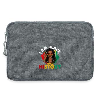 I Am Black History – Pride and Power - Laptop bag 13" - heather grey - Front