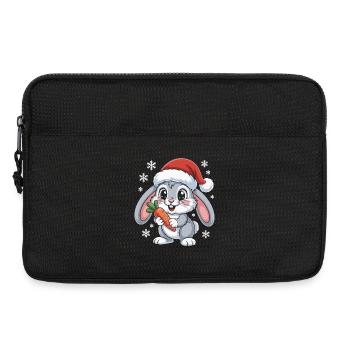 Lapin d’hiver avec carotte - Sacoche pour ordinateur portable 13 pouces - noir - Devant