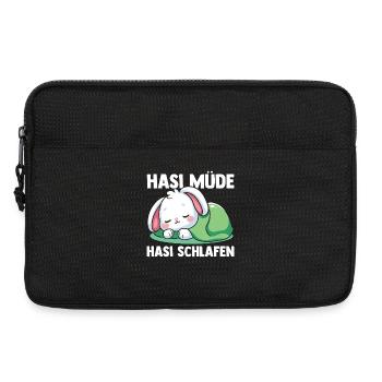 Shlafshirt Hase Hasi Müde Hasi Schlafen - Laptoptasche 13" - Schwarz - Vorne