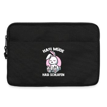 Shlafshirt Hase Hasi Müde Hasi Schlafen - Laptoptasche 13" - Schwarz - Vorne