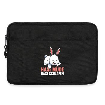 Shlafshirt Hase Hasi Müde Hasi Schlafen - Laptoptasche 13" - Schwarz - Vorne