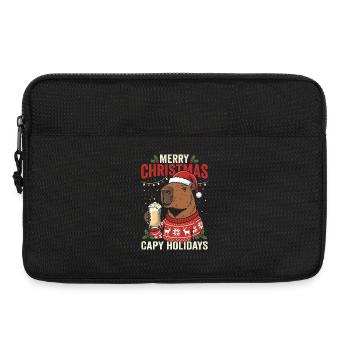 Capybaras Weihnachtsfest Pullover - Laptoptasche 13" - Schwarz - Vorne