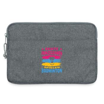 Joueur de badminton offre des tenues de badminton - Sacoche pour ordinateur portable 13 pouces - gris chiné - Devant