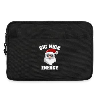 Weihnachtsmann, lustiges Weihnachten, große Nick-E - Laptoptasche 13" - Schwarz - Vorne