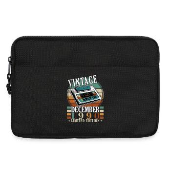 Vintage Dezember 1990 Limited Edition - Laptoptasche 13" - Schwarz - Vorne
