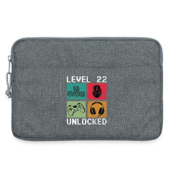 Déblocage des icônes de pixels niveau 22 - Sacoche pour ordinateur portable 13 pouces - gris chiné - Devant