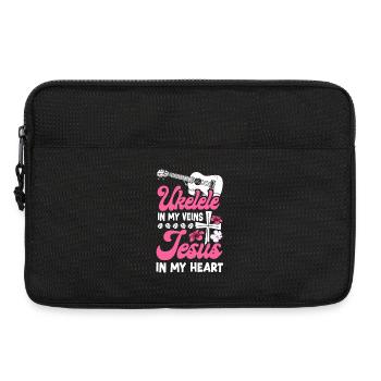 Hawaiian Ukulele Uke Jesus Faith - Laptoptasche 13" - Schwarz - Vorne