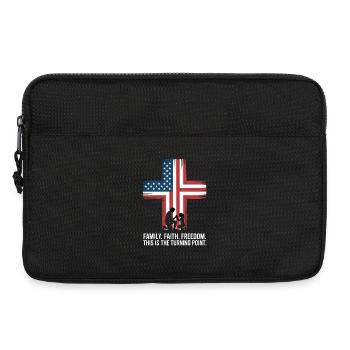 Family Faith Freedom Cross USA Prayer - Laptop bag 13" - black - Front