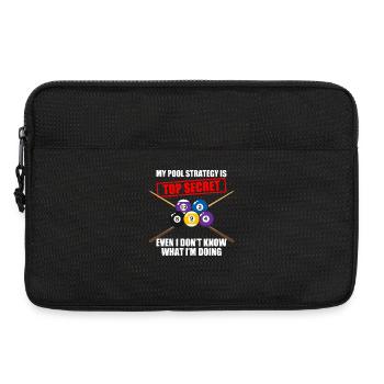 My pool strategy lustiges Billard Billardspieler - Laptoptasche 13" - Schwarz - Vorne