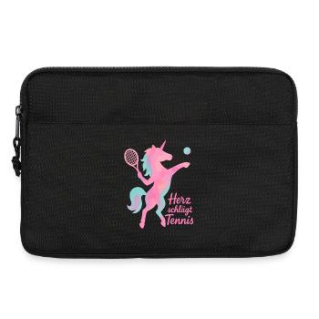 Battements de cœur de licorne, tennis, amour pastel - Sacoche pour ordinateur portable 13 pouces - noir - Devant