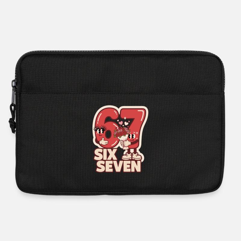 67 Six Seven meme Valentinstag Lustig Geschenk - Laptoptasche 13" - Schwarz