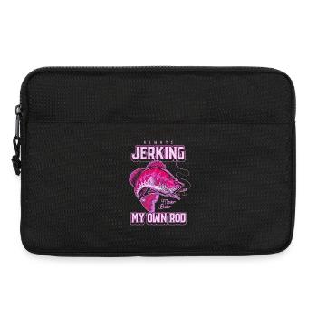 Immer mit meiner Rute zucken, komisches Angeln - Laptoptasche 13" - Schwarz - Vorne