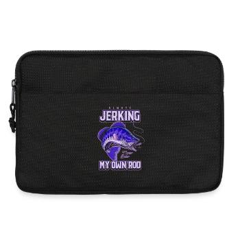 Immer mit meiner Rute zucken, komisches Angeln - Laptoptasche 13" - Schwarz - Vorne