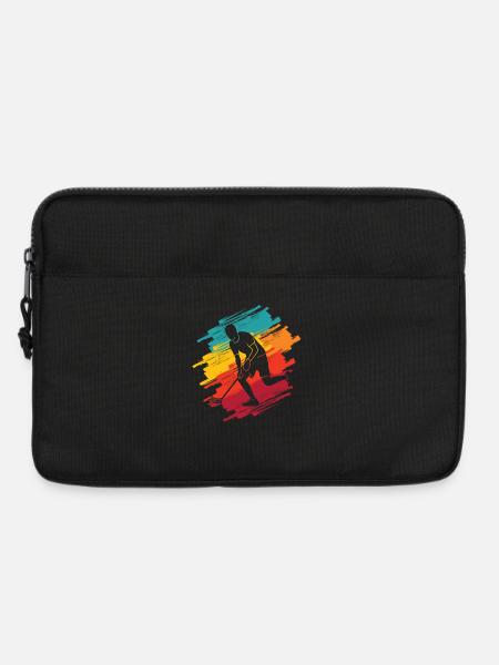 Floorball Spieler Retro Floorballer Unihockey - Laptoptasche 13" - Schwarz