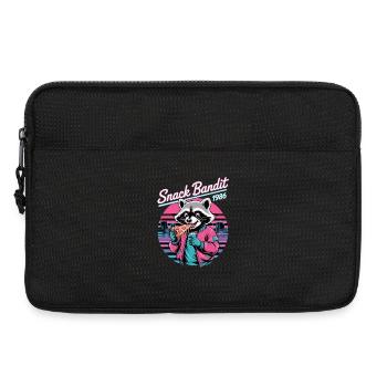 Snack Bandit 1986 Retro Raccoon Pizza - Laptop bag 13" - black - Front