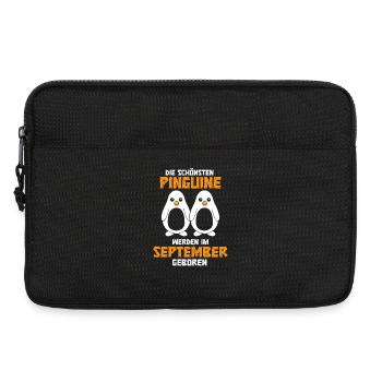 September Birthday Penguin Saying Funny - Laptop bag 13" - black - Front