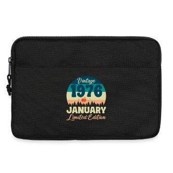 50e Anniversaire 50 ans Janvier 1976 idée Cadeau - Sacoche pour ordinateur portable 13 pouces - noir - Devant